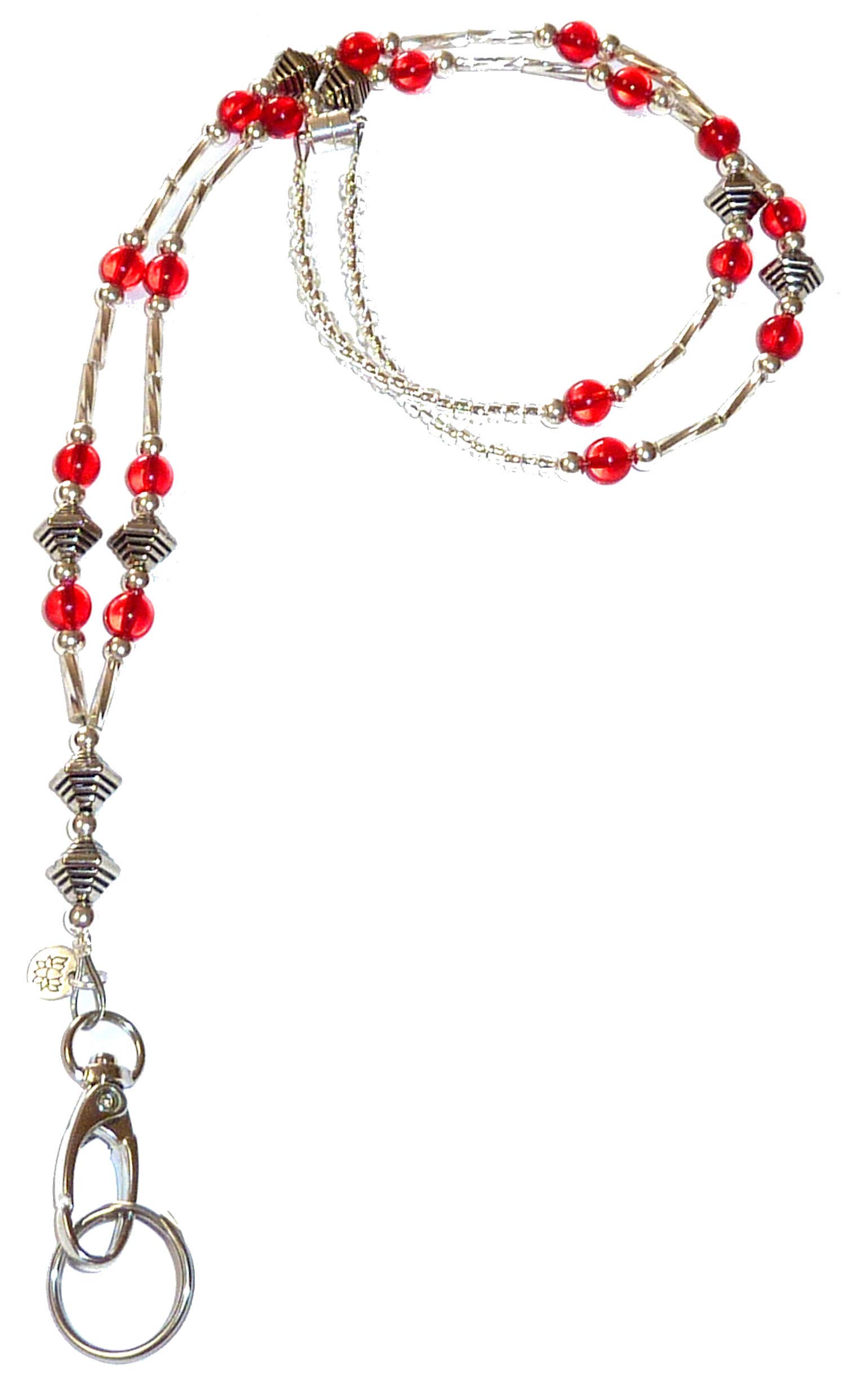 Women’s Super Slim Beaded Lanyards for ID Badges Cards Teacher Cruise Keys Keychain Cell Phone 34”