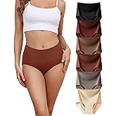 LEVAO Womens High Waist Seamless Underwear Full Coverage Breifs No Show Ladies Panties 6 Pack S-XXL