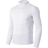 Derminpro Men's Slim Fit Long Sleeve Mock Turtleneck Knit Pullover Soft T-Shirt