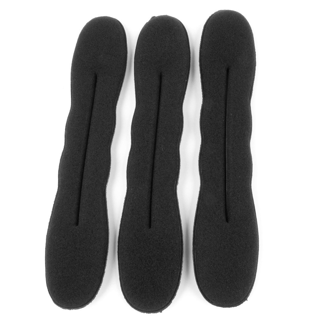 sourcingmap 3 Pcs Hair Bun Maker, Foam Sponge Hair Donut Buns for Women, 9" Magic Beauty Snap Roll Hairstyle Tool Maker Holder for Curler Hair, Black