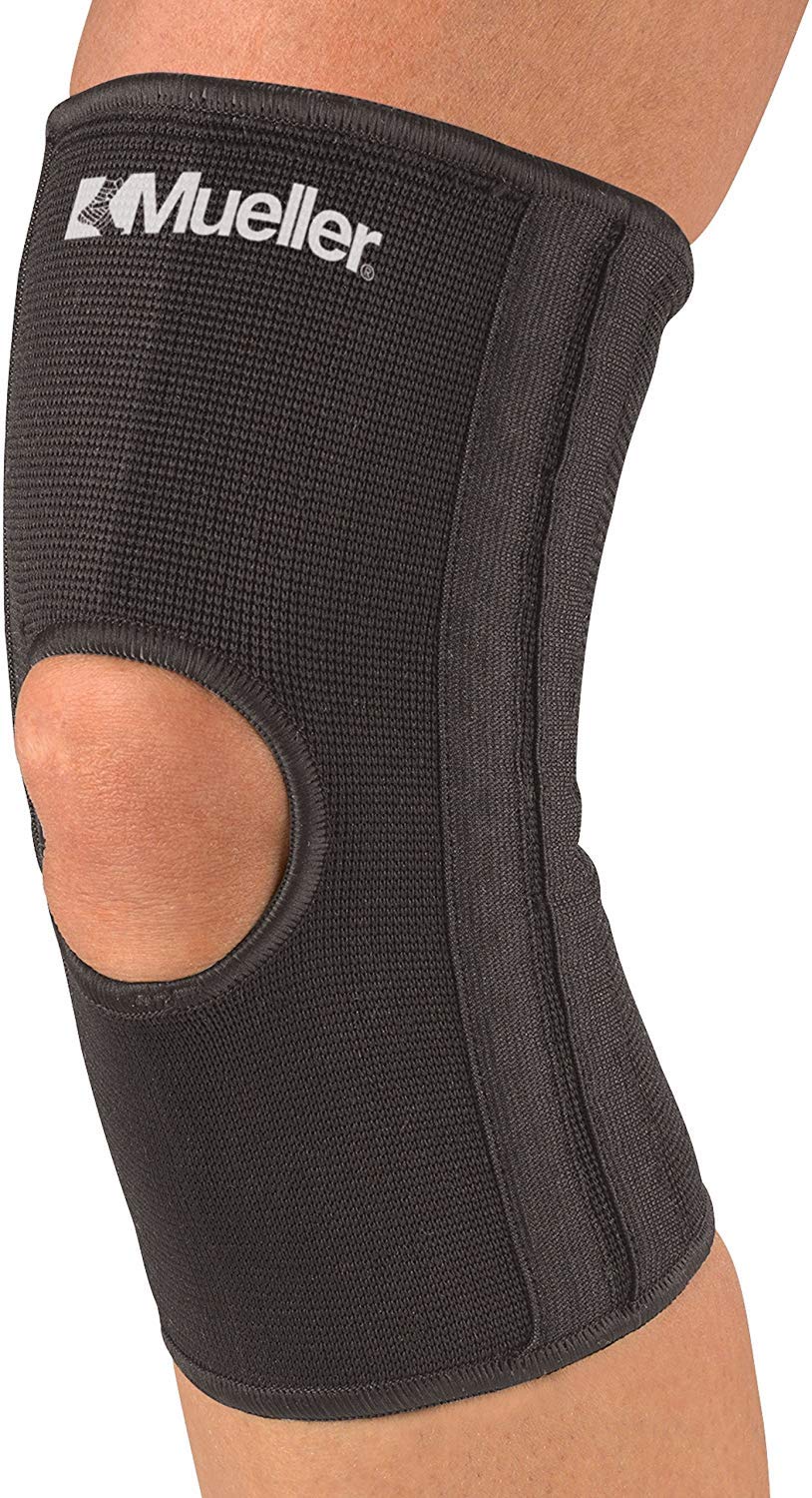 Mueller Sports Support Knee Sleeve Open Patella - Black, Large