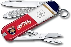 Victorinox Classic SD Swiss Army Knife – Compact 7 Function Swiss Made Pocket Knife with Small Blade, Screwdriver and Key Ring – Florida Panthers
