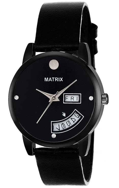 Matrix Analog Black Dial Day and Date Display Wrist Watch for Woen/Girls(WN-DD-1)