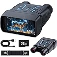 Upgraded Night Vision Goggles, 4k Night Vision Binoculars, 4.55" Large Display, 1312 FT Full Dark, 32GB, 8X Digital Zoom, 36MP 7-L IR Night Vision for Camping, Bird Watching, Hunting, Gifts for Dad