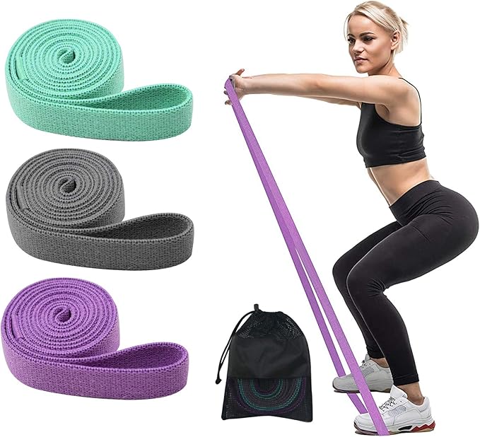 Long Fabric Resistance Bands Set Women,3PCS Heavy Duty Stretch Elastic