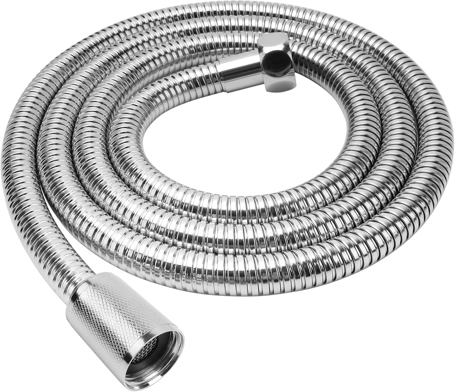 YEAUPE Stainless Steel 1.6m Shower Hose,Leakproof,All Copper Connectors,Universal Standard G1/2,Anti-Explosion and Anti-Kink,Replacement Pipe for Bathing Toilet Cleaning Pet Bathing,Chrome