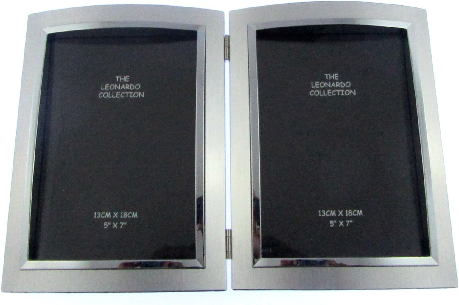 Double elegant photo frames for 5" x 7" pictures mirror and silver edges