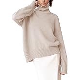 YKR Women's Turtleneck Sweater Chunky Long Sleeve Knitted Pullover High Low Hem Trendy 2025 Fall Winter Basic Jumper Top