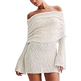 IYICLOTH Women's Beach Cover Ups Dress Off Shoulder Bell Sleeve Sexy Summer Vacation Swimwear Bodycon Cover-ups