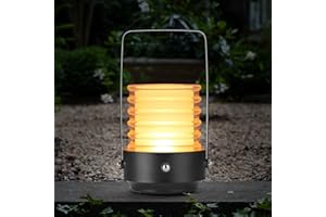 MKIIACH Portable Outdoor Small Table Lamp for Bedroom Night Lights 3 Way Dimmable Touch Lamp USB Type-C Charging Ports for Baby Nursery/Bathroom/Hallways/Living Room (Black)