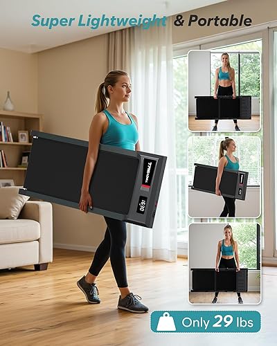 WELLFIT Auto Incline Folding Treadmill 10% Incline Desk Walking