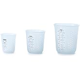 OXO Good Grips 3 Piece Squeeze &amp; Pour Silicone Measuring Cup Set | Set Includes 1/2, 1 &amp; 2 Cup, Microwave Safe For Melting Butter, Chocolate And More, Microwave Safe, Dishwasher Safe