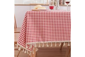 Little Tablecloth for Kitchen Linen Cotton Blend Table Cover with Lace Decor for Dinner Party Banquet Wedding Decorations Far