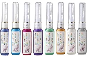 DSADKI Temporary Hair Color Mascara Washable Hair Dye Stick Non-toxic Instant Hair Chalk Dye for Girls Women (8PCS MULTI)