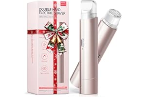 QWEDCXZA Bikini Trimmer for Women,2 in 1 Electric Razor for Women,Dual Heads Electric Shaver Pubic Hair Trimmer,Hair Remover,IPX7 Waterproof,Smooth Ceramic Blade for Pubic Hair Body Leg Face (Nude Pink)