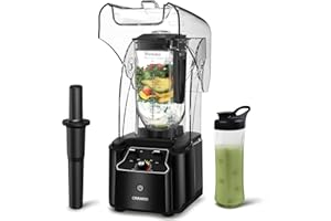 CRANDDI Commercial Quiet Blender, Soundproof Blenders, 2200 Watt Powerful Professional Kitchen Blender with 80oz Pitcher, Smo