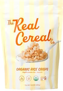 The Real Cereal Company, Organic Rice Crisps Cereal, 8.4 oz, Zero Sugar, Gluten Free, Non-GMO