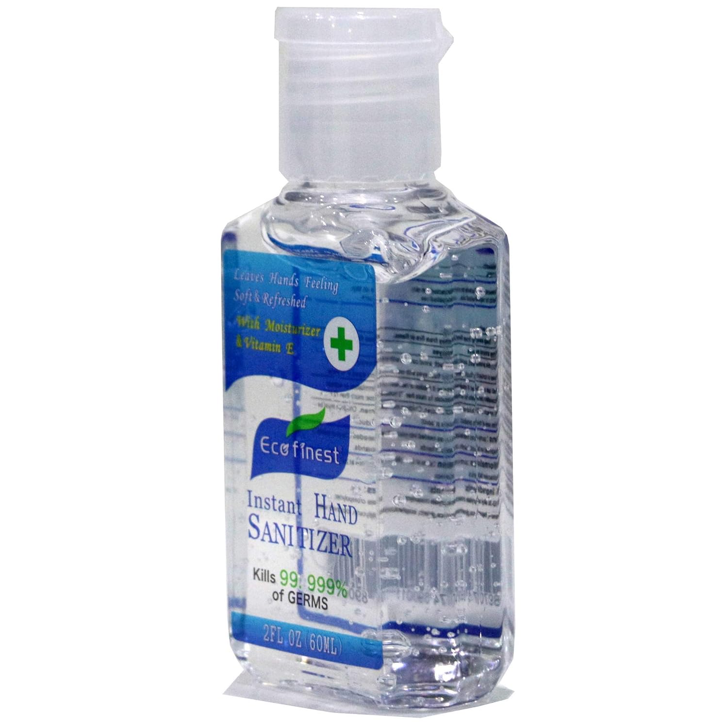Eco Finest Hand Sanitizer Gel, 5-pack 2 oz Travel Size, 75% Alcohol - No Rinse, Instant Clean with No Water Needed, 2 oz Individual Size: Beauty