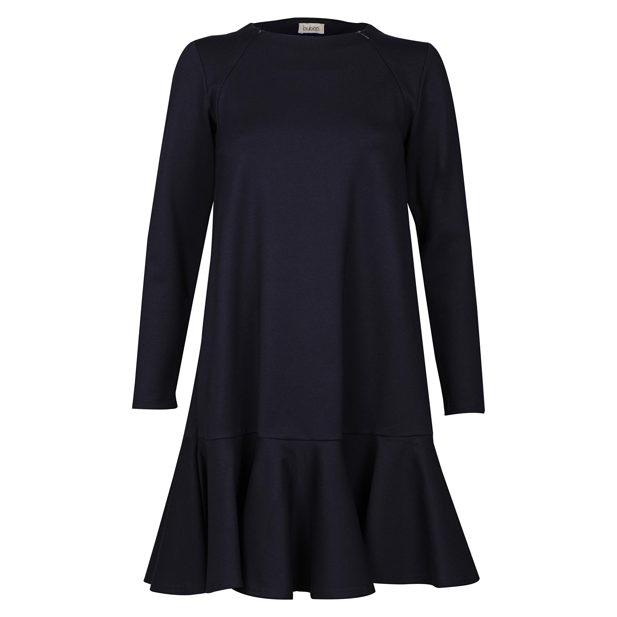 Buboo Women's Roma with 2 Invisible Zippers Dress, Black (Black Black), 16 (Size:XL)