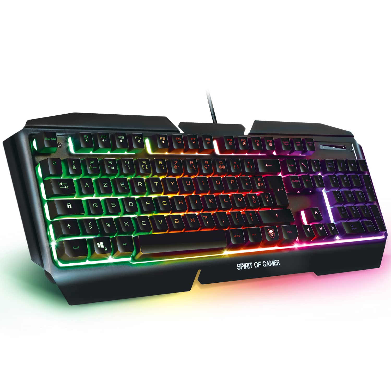 SPIRIT OF GAMER - Gamer PRO-K5 AZERTY Keyboard - 19 Anti-Ghosting Keys - RGB - Backlight - PLAY MODE - Compatible with Windows XP to Windows 10