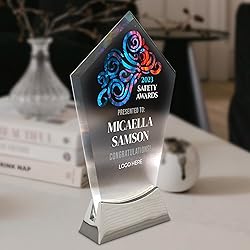 7 1/2" Personalized Glass Plaque for Awards and