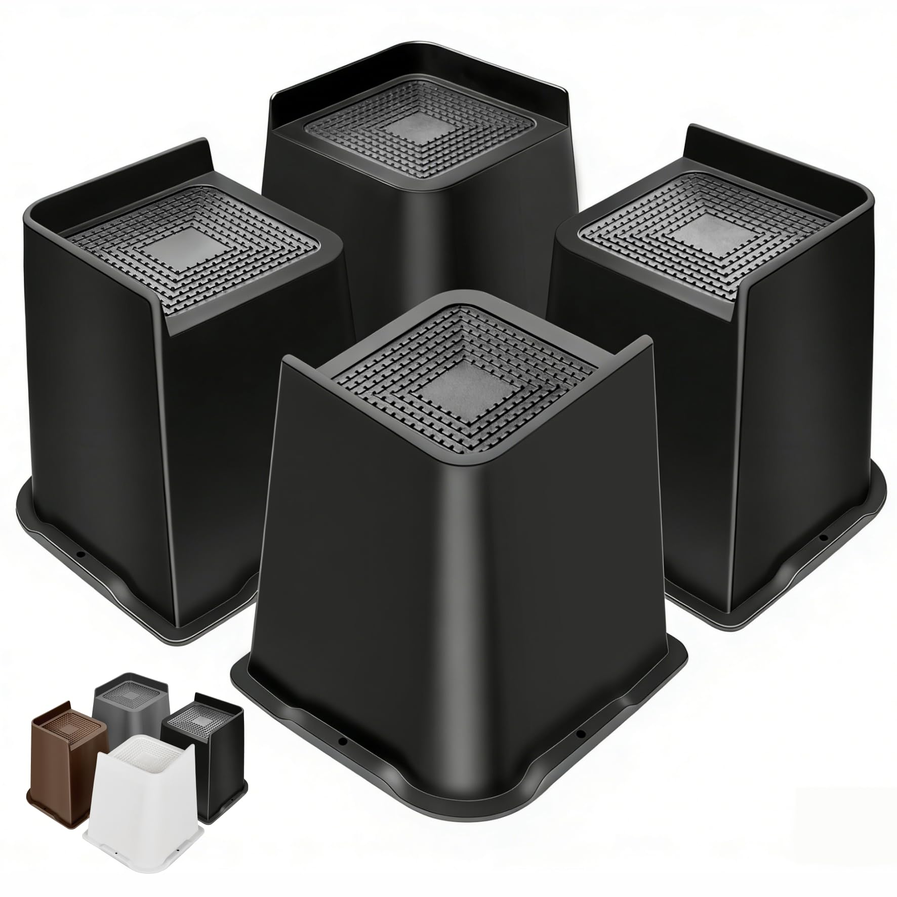 MixDora Bed Risers 6 inch Oversized Heavy Duty Furniture Risers L-Shape Table Riser Chair Raisers Lifter for Sofas Couches Desks Set of 4 Pack