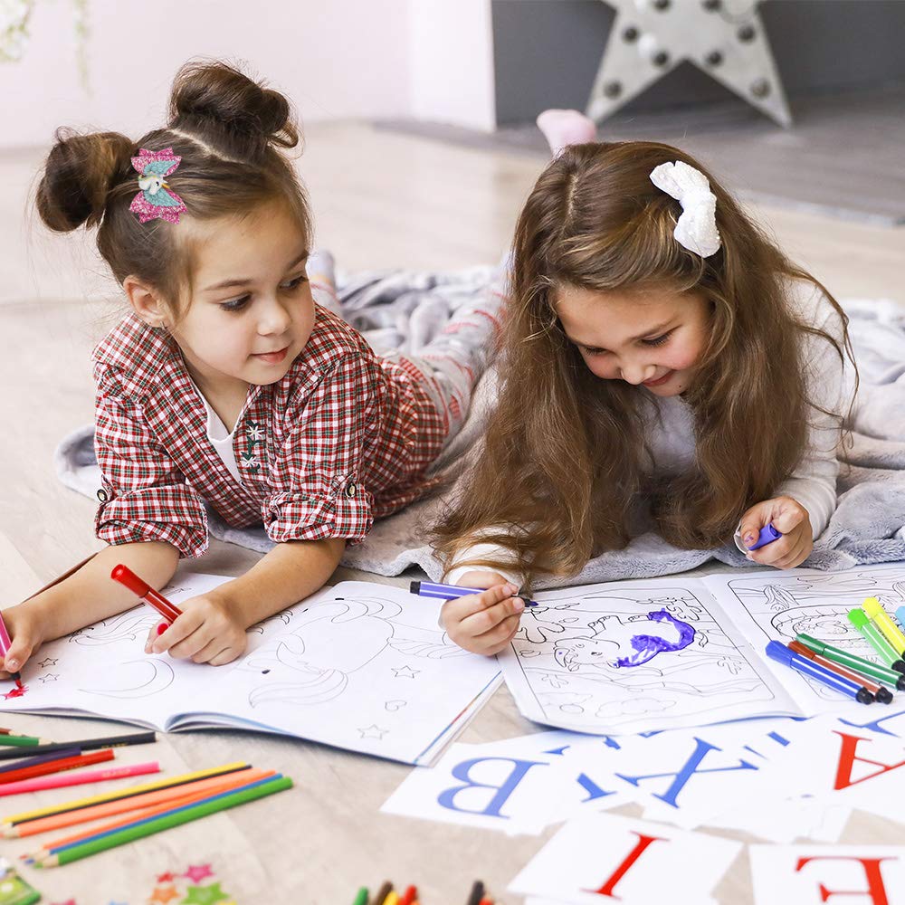 8pcs Unicorn Hair Bows for Girls 3 Inch Girls Hair Bows Glitter Grosgrain Ribbon with Alligator Clips Hair Accessories for Toddler Girls : Beauty