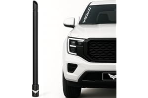 EcoAuto 8" Universal Short Stubby Truck Antenna — Truck Accessories for Ford, Dodge, GMC, Chevy, Jeep (2007+) — Anti Theft with Enhanced Reception — Ditch The Whip for Sleek Antenna (Black)