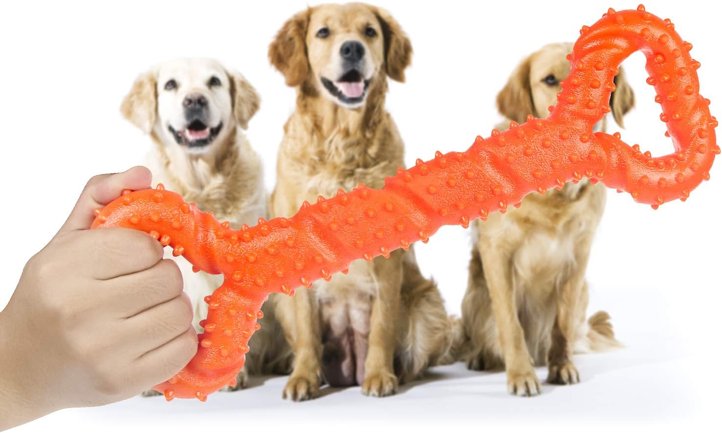 Redbean Dog chew Toys, Tooth Cleaning and Extra Large Dog Toys with Convex Design