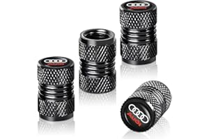 MIGUOER Tire Valve Stem Caps for Audi A1 A3 A8 Q3 Q5 Q7 R8 RS3 A4 A5 A6 A7 RS7 Air Valve Cap Universal Car Air Cover Car Accessories for Cars 4pcs Black