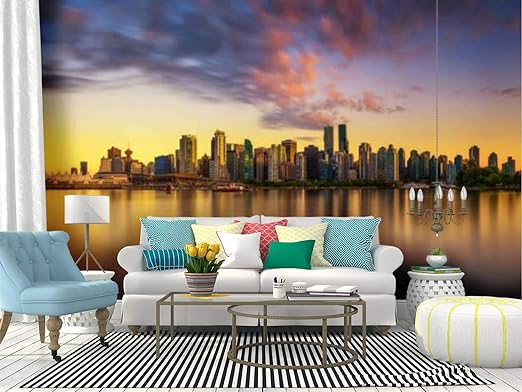 Amazon Com Sunset Skyline Of Vancouver Downtown From Stanley Park