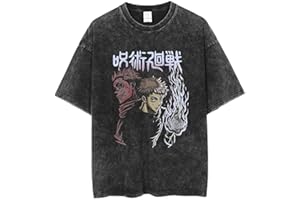 QAHEART JJK Itadori Yuji T Shirt,Geto Suguru Cosplay Costume T Shirts, Casual Fashion Round Neck Short Sleeve Shirt