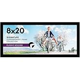 Americanflat 8x20 Picture Frame with Shatter-Resistant Glass - Signature Collection - Gallery-Style Frames Made of Engineered Wood - Photo Frame for Wall Display - Black