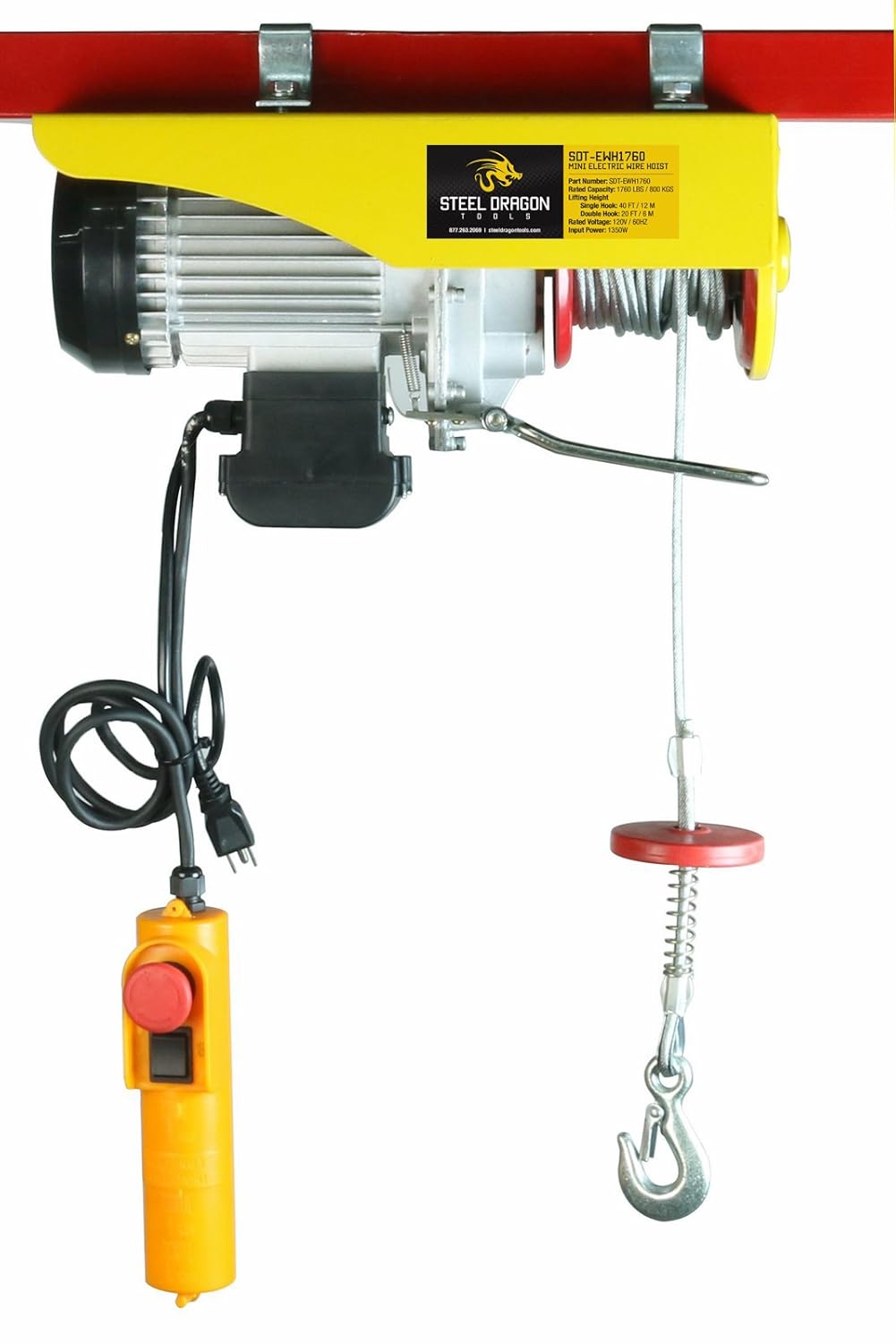 Amazon.com: Steel Dragon Tools 1760 LBS Mini Electric Wire Cable Hoist  Overhead Crane Lift with Remote Control: Home Improvement