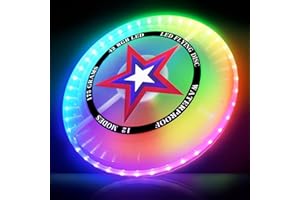 PUNIEAYI LED Flying Disc with Millions of Colors, 42 LEDs, 175g, 12 Lighting Modes, Rechargeable & Water-resistant, Outdoor Toys for Kids Ages 8-12 Teens Men Boys Adult Beach Toys Camping Lawn Yard Games