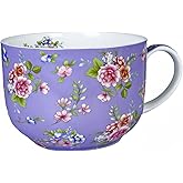 LJIMICAORO Large 24oz Coffee Cups Soup Mugs with Handles Traditional Large Cup Large Bone China Coffee Mugs Cup for Soups Cereals