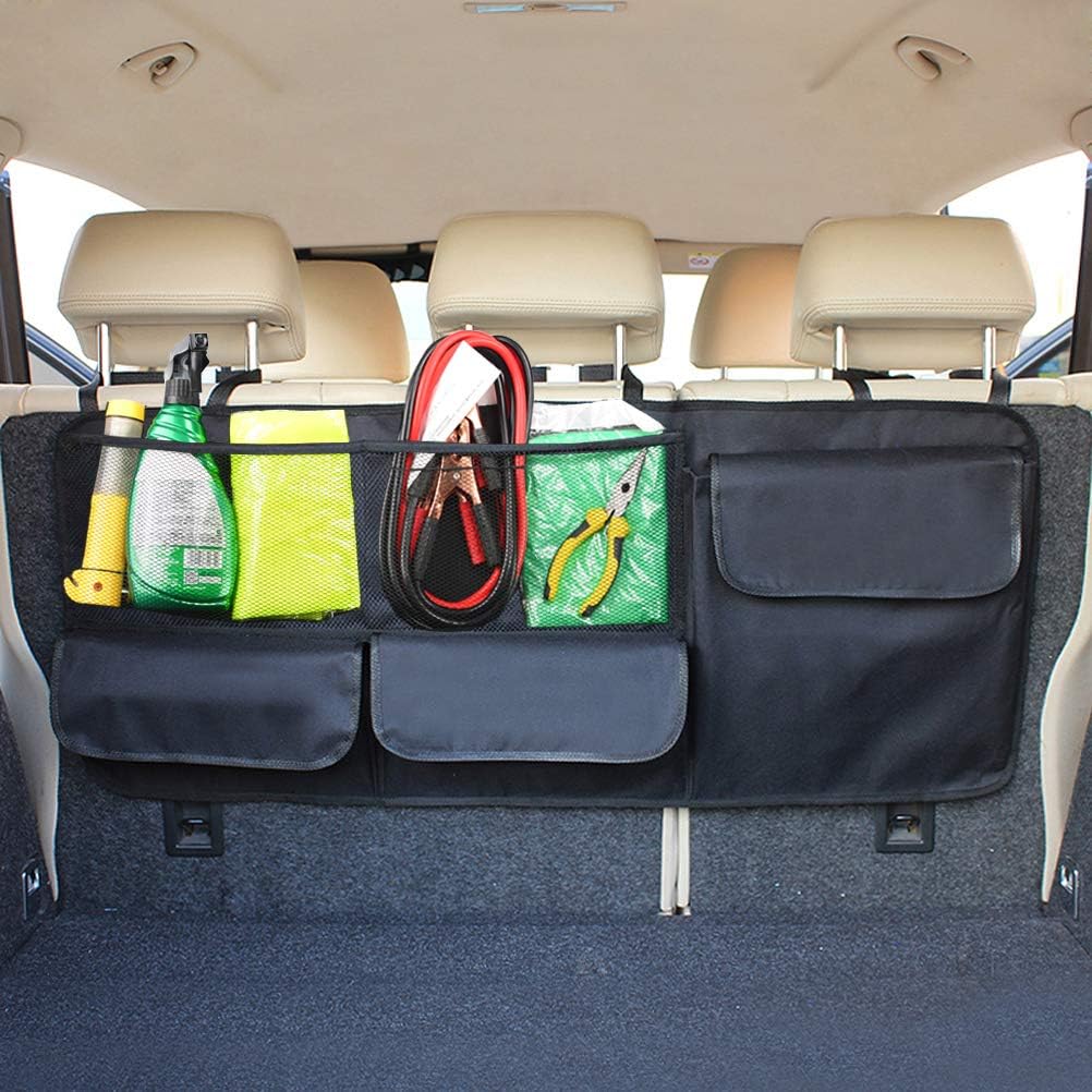 HAOTOM Car Trunk Organizer Adjustable Backseat Storage Bag Net High Capacity Multi-use Oxford Automobile SUV Seat Back Organizers Bag