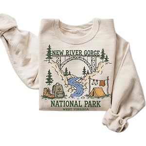 DAYLEA New River Gorge National Park West Virginia Camping Adventure Graphic Sweatshirt Outdoor Pullover