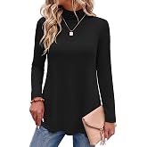 Zeagoo Long Sleeve Shirts for Women Turtleneck Work Casual Tunic Tops | Mock neck tops,long sleeve undershirt,ladies tops and blouses,basic plain tees,fall clothes,fashion clothing