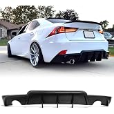 Rear Bumper Lip Diffuser for 14-16 Lexus is F IS200t IS250 IS300, WK Style | MagicDrift, Flexible Polyurethane(PU), Unpainted Black, Impact Resistance, Easy Install, Rear Lower Splitter Protector
