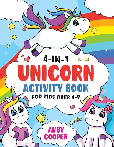4-in-1 Unicorn Activity Book for Kids 4-8 Years: Fun Activities for ...