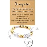 Mwphuy Sister Gifts for Women Bracelets Sisters Gifts from Sister Birthday Graduation Gift Beaded Bracelets for Sisters Girls Best Friend BFF Christmas Valentine's Day Wedding Jewelry Gift