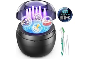 SEEPARK FSA HSA Approved Ultrasonic Retainer Cleaner, 250ML Retainer Cleaner Machine for Dentures, Mouth Guards, Braces, Toothbrush Heads, Jewelry, Ring, 50kHz Digital ultrasonic Cleaner with 4 Modes