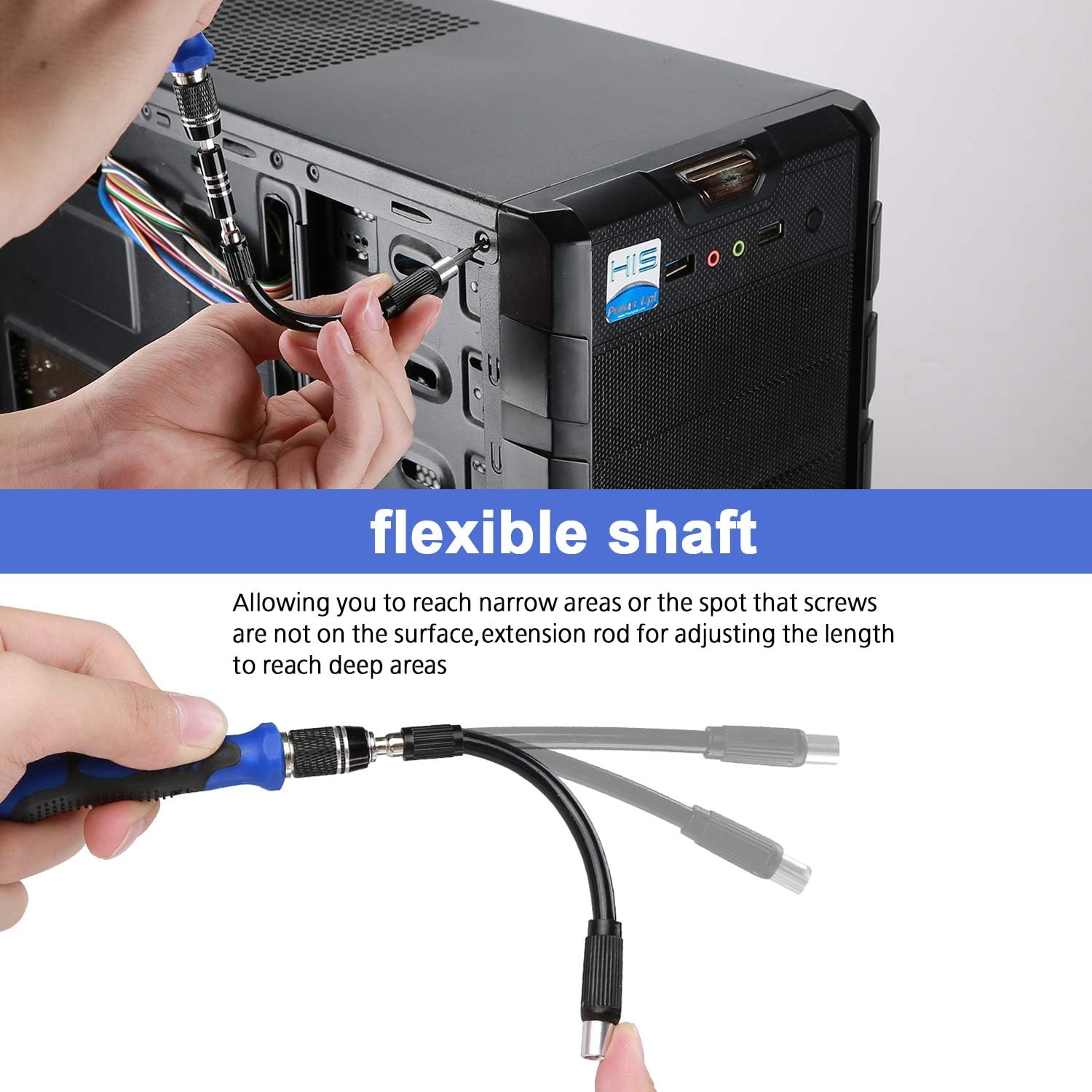 Hautton Precision Screwdriver Set, 60 in 1 with 56 bits Magnetic Screwdriver Kit, Stainless Steel Professional Repair Tools Kit for Phone, Laptop, PC, Camera, Game Console, Glasses, and More –Blue: Home Improvement