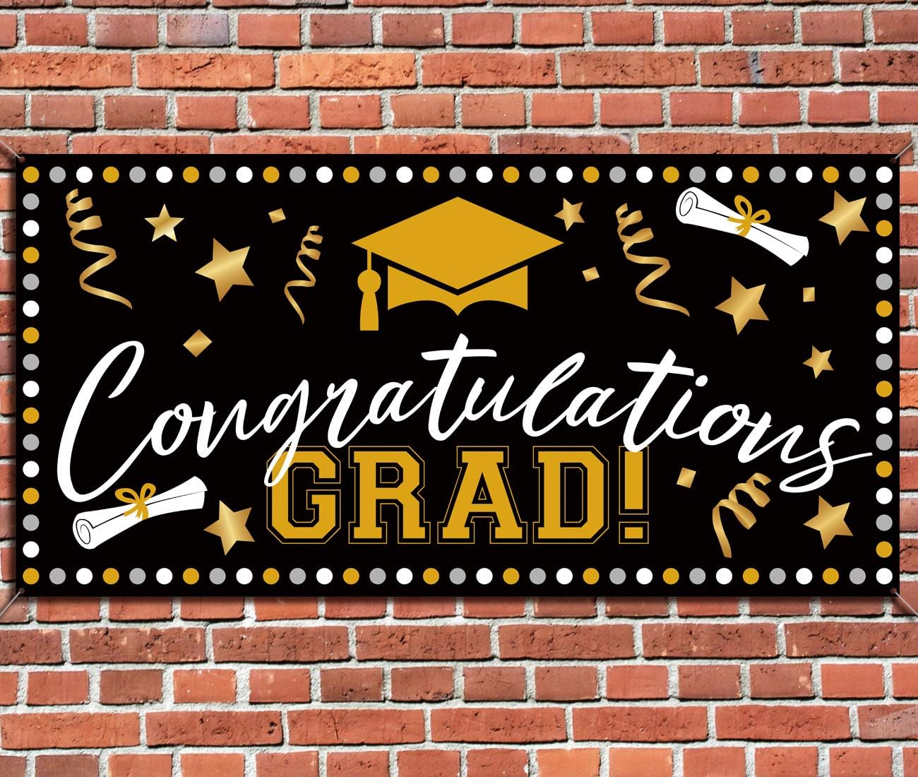 Graduation Banner Photo Booth Decorations 2021 - Grad Congrats Backdrop Wall Party Decor Supplies