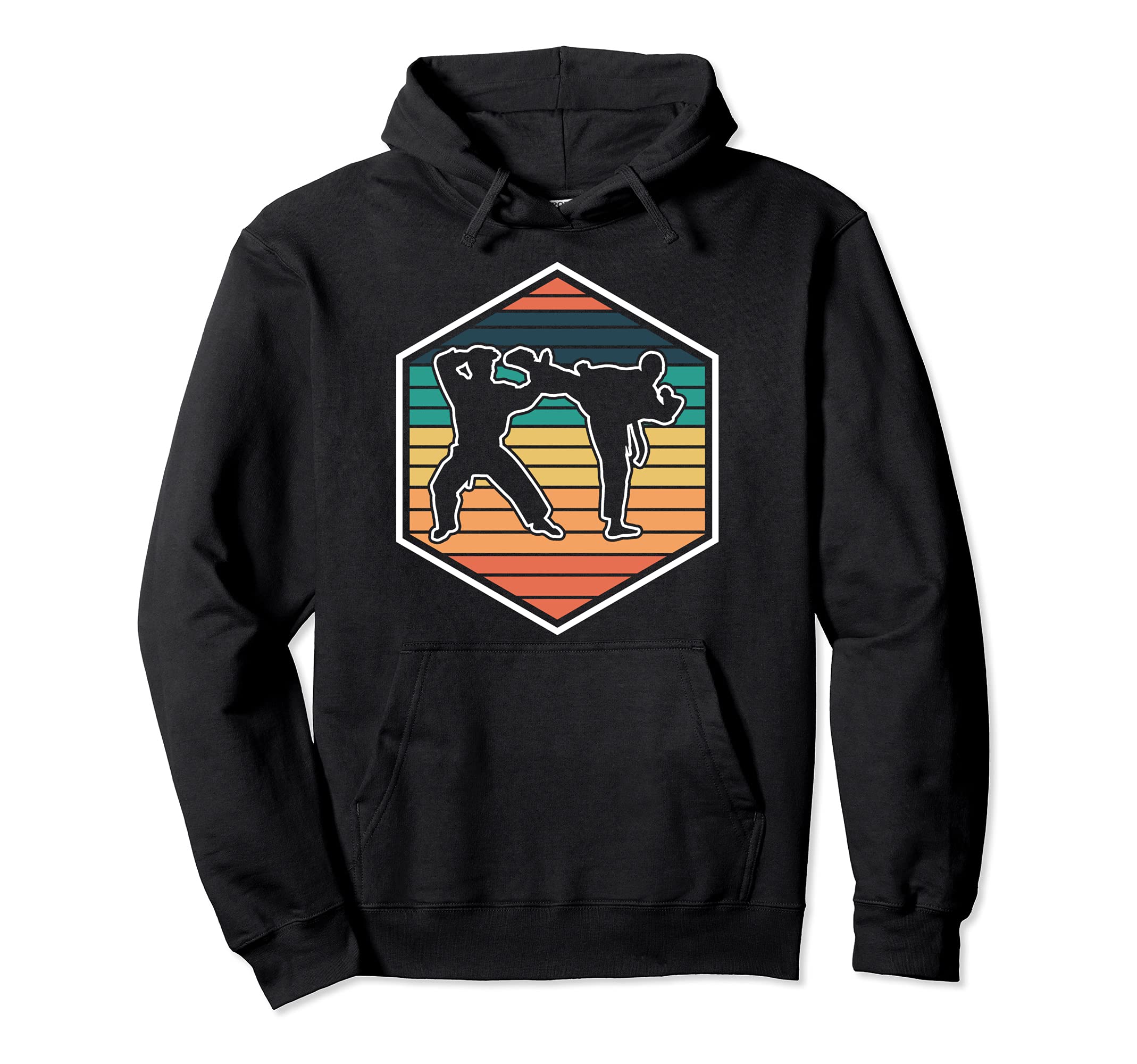 Retro Martial Arts Black Belt Sparring Athlete Gift Karate Pullover Hoodie
