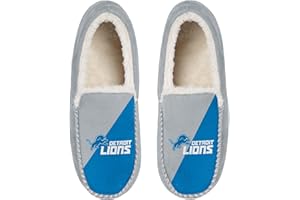 FOCO NFL Unisex-Adult Officially Licensed Color Block Primary Logo Sherpa Lined Moccasin Slippers
