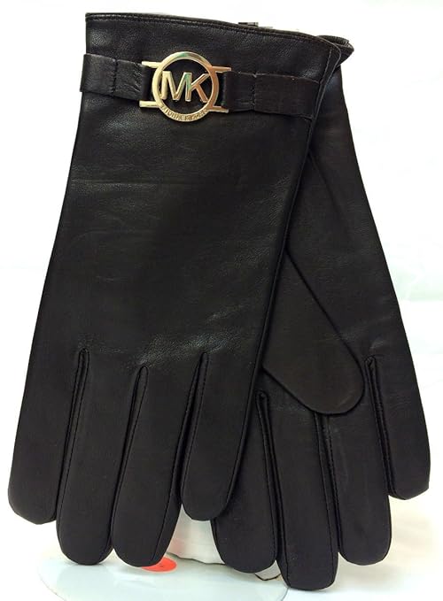 Buy Michael Kors Women's Leather CircleCharm Gloves Black (XLarge) at Amazon.in