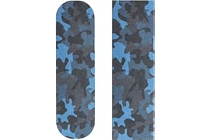 ZUEXT 9" x 33" Skateboard Grip Tape, 2Pack Blue Camo Waterproof Longboard Grip Tape, Bubble Free Non Slip Scooter Griptape for Rollerboard Stairs Pedal Wheelchair Step (23x84cm)