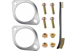 Strongthium 2 Pcs 3" Exhaust Gasket 2 Bolt for 3 Inch Muffler Flange Manifold 120-07610-0002
